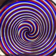 6 verres gobelets d'art Murano spirales tricolores