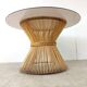 Vintage bamboo and smoked glass dining table, 1980s