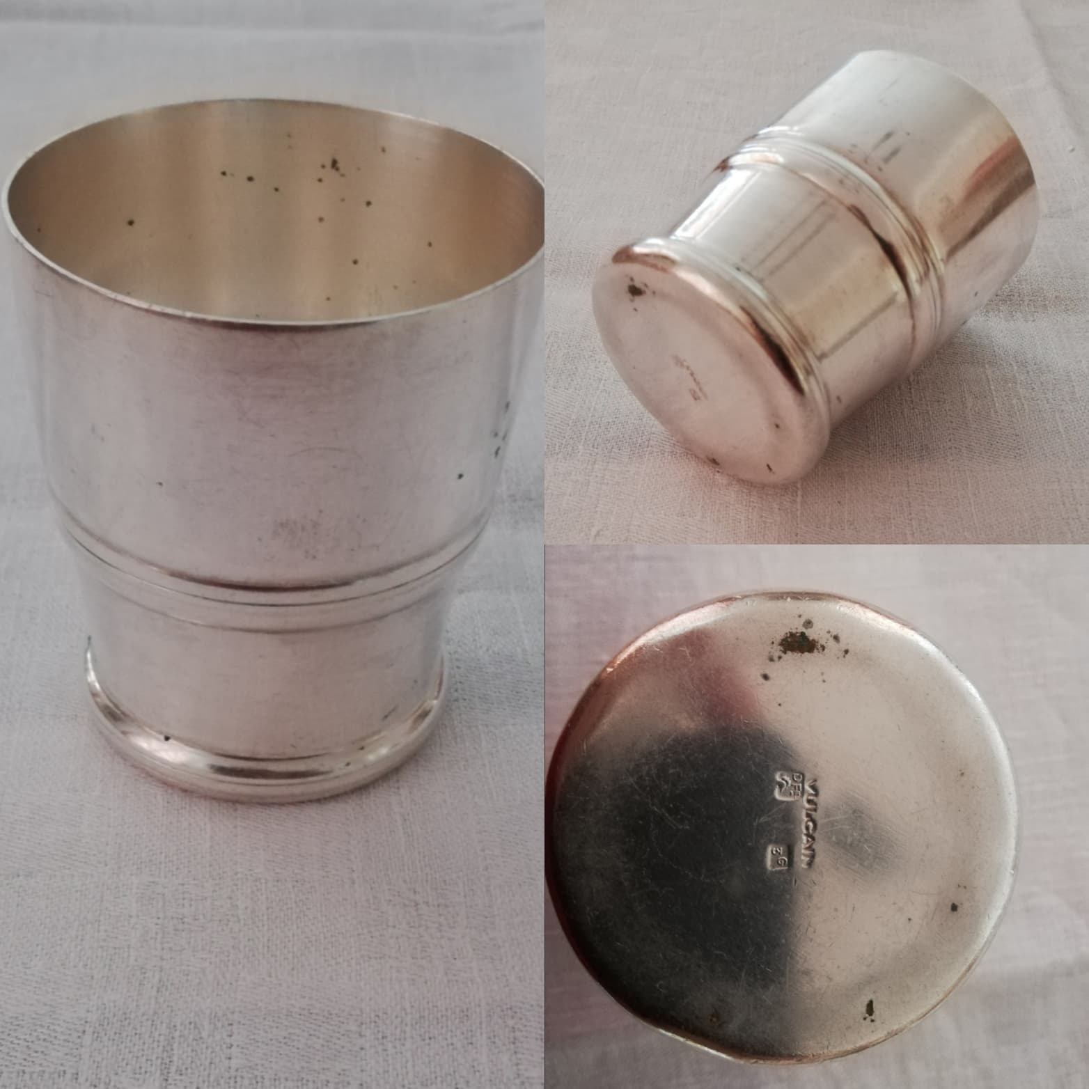 Set of 7 timpani in silver metal