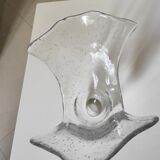 Bubbled glass handkerchief vase