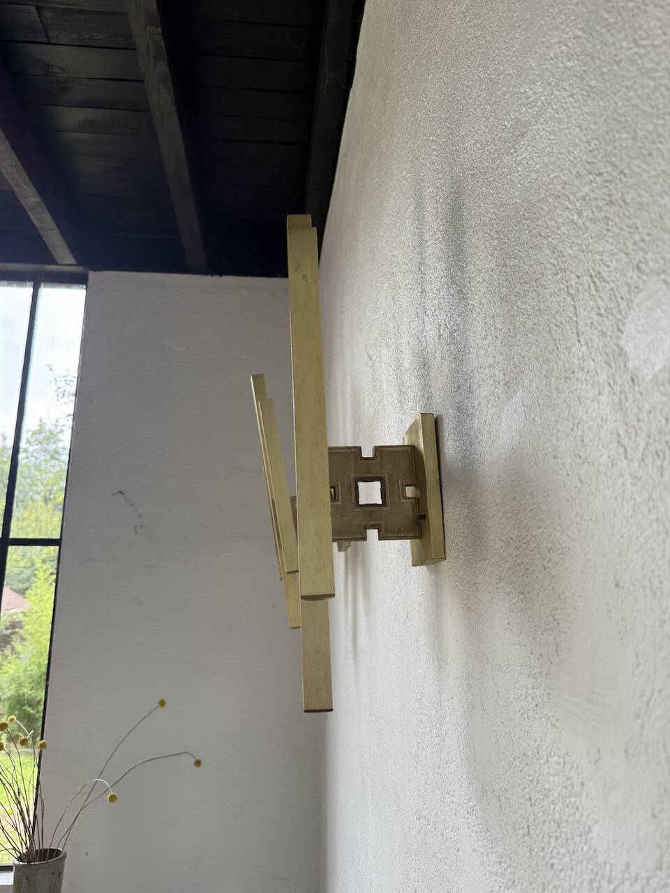 Pair of Regency brass wall lights in Italy