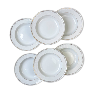 6 assiettes creuses porcelaine