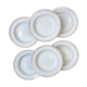 6 deep plates in white and gold porcelain, Bavaria model "Annabell"