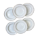 6 deep plates in white and gold porcelain, Bavaria model "Annabell"