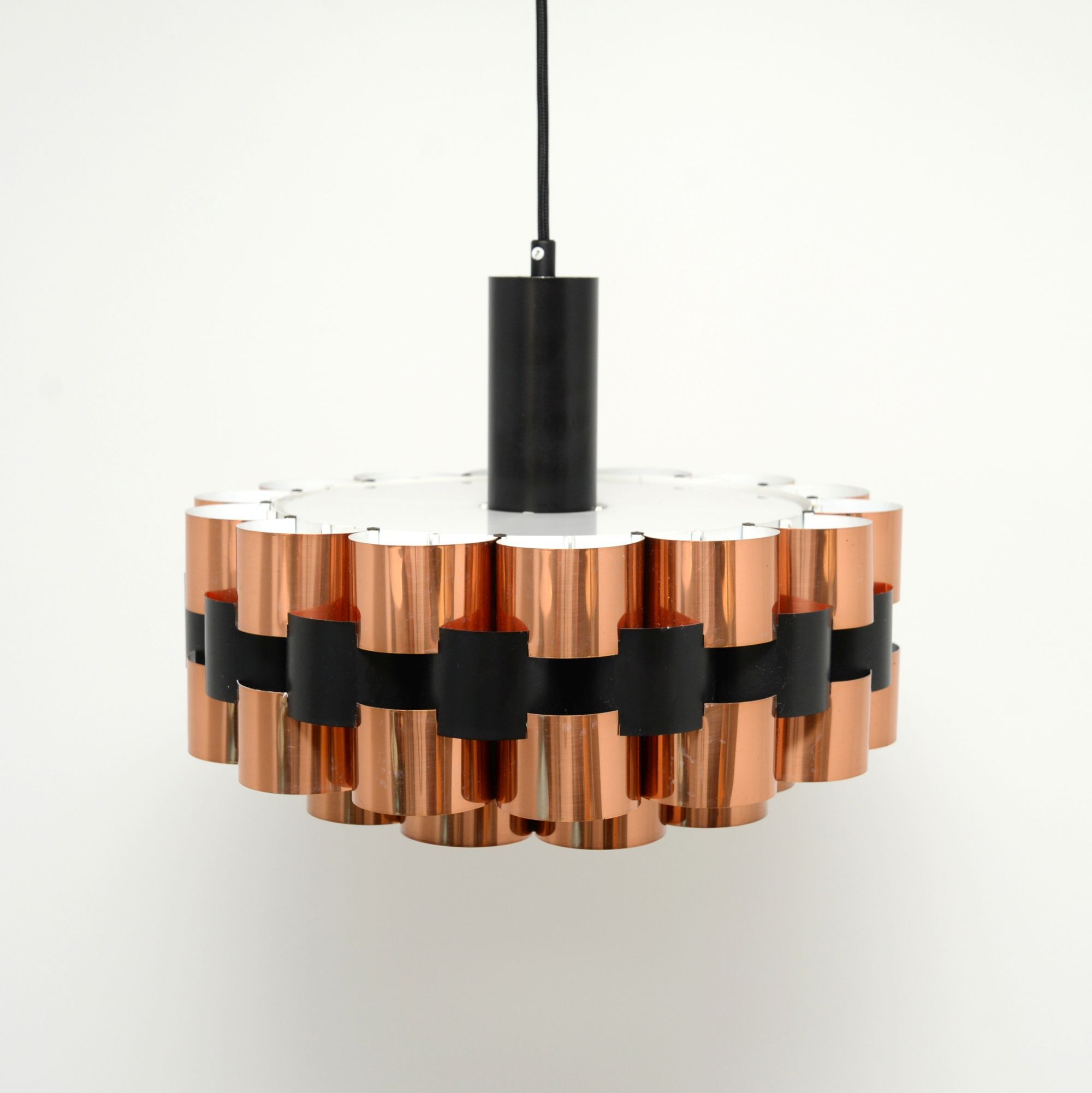 Copper lamp by Werner Schou for Coronell Elektro, 1970s