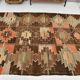 Tapis Kilim turc vintage marron et beige 6x12, 179x363 cm SK 35163