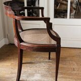 Empire style mahogany caned office chair