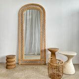 Rattan foot mirror with braces H:2m