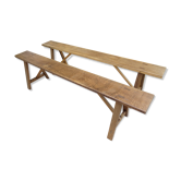 Pair of solid oak benches