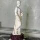 Alabaster sculpture, lady with a mask in the antique style, 19th century