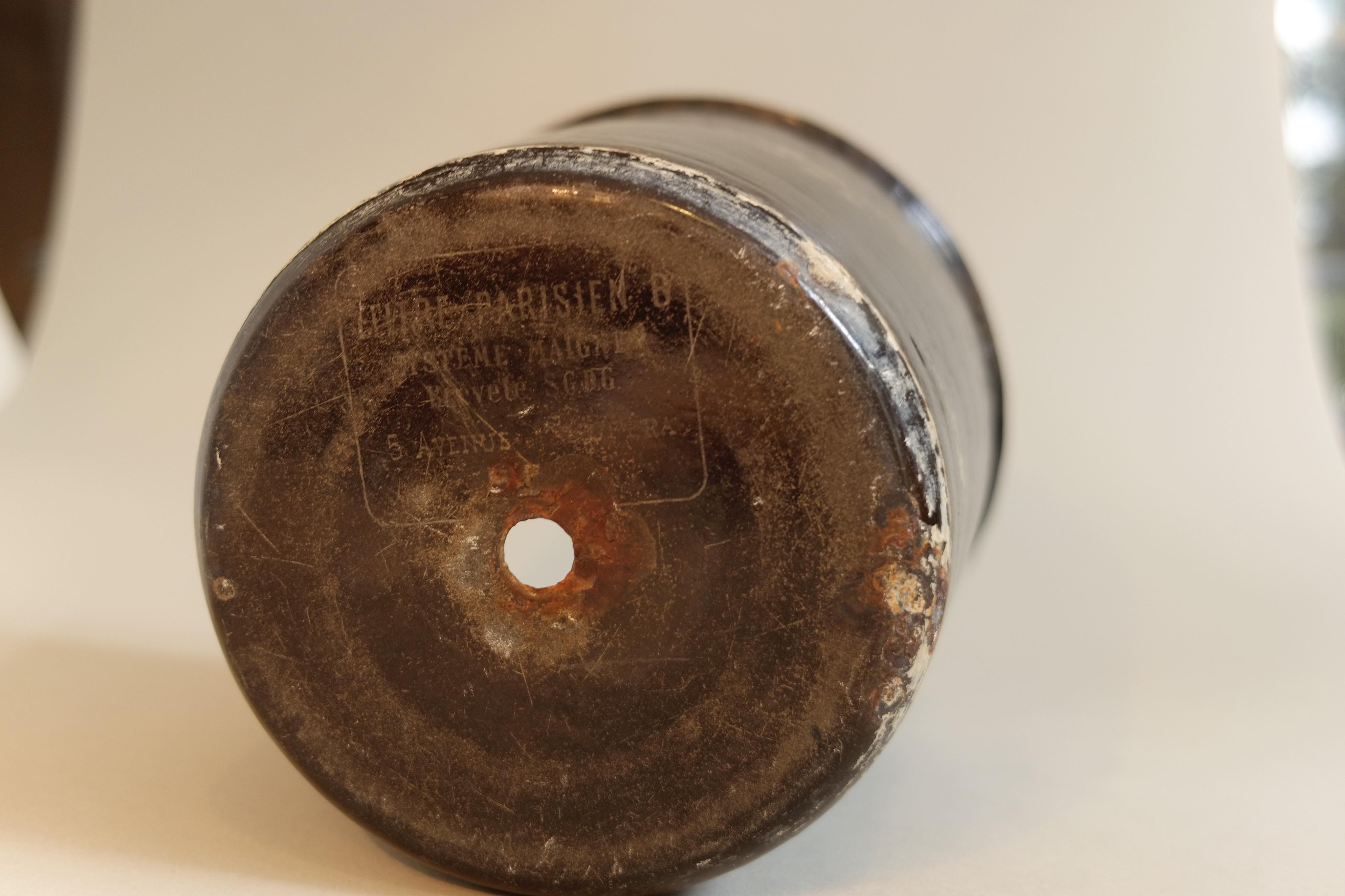 Enamelled sheet metal vase