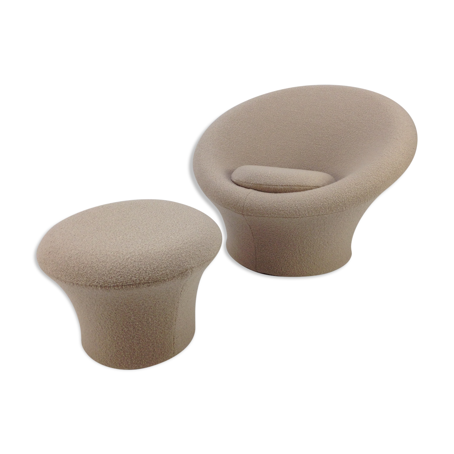 Mushroom armchair with pouf by Pierre Paulin for Artifort, Pierre Frey