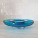 Round blue Murano glass bowl by Venini / signed
