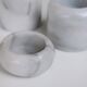 Trio of marble candle holders, 80s