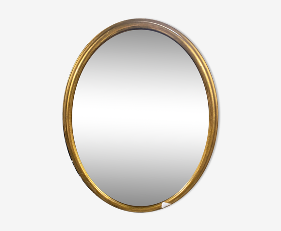 Miroir ovale doré
