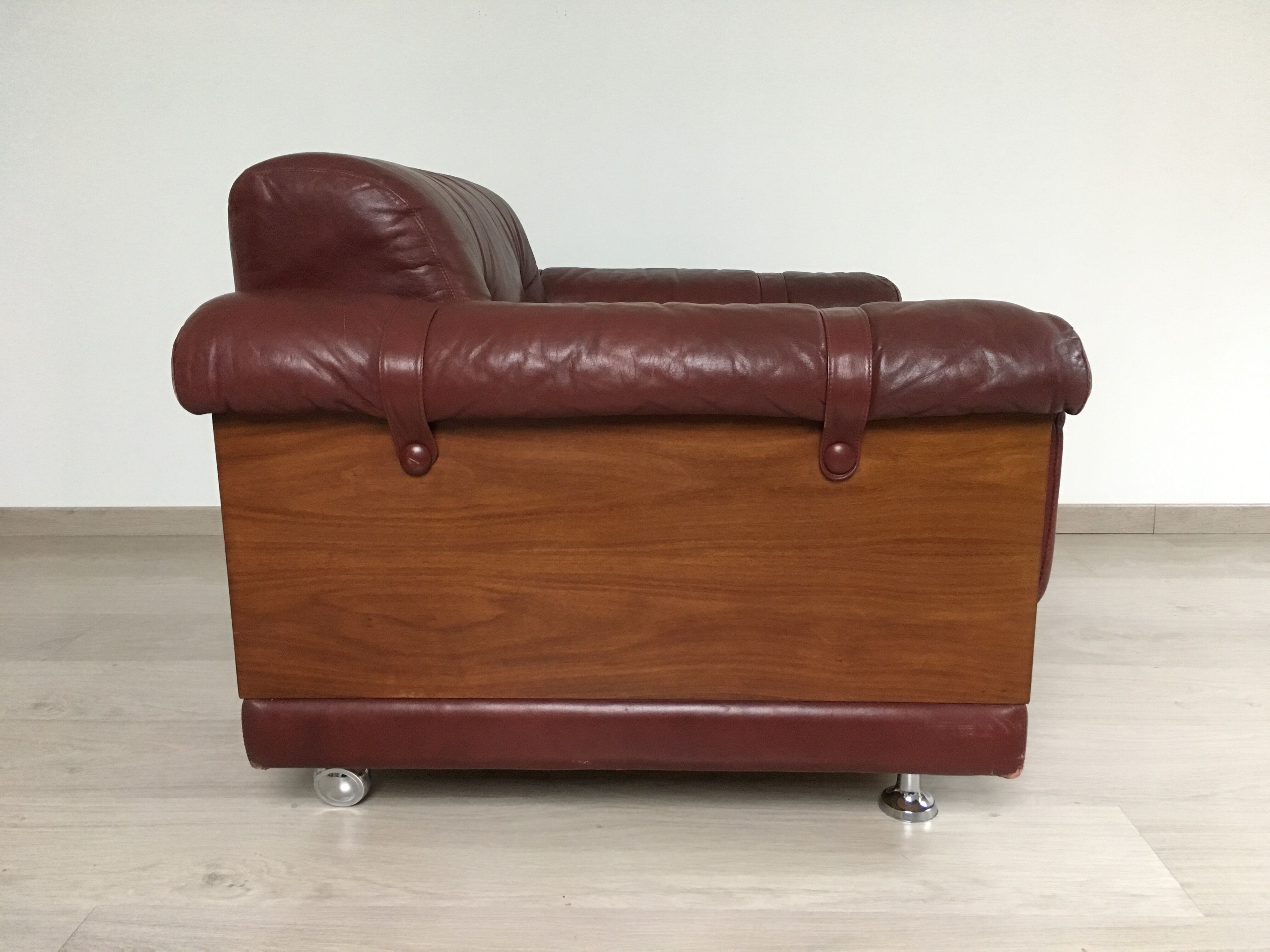 Leather armchair design, 60s