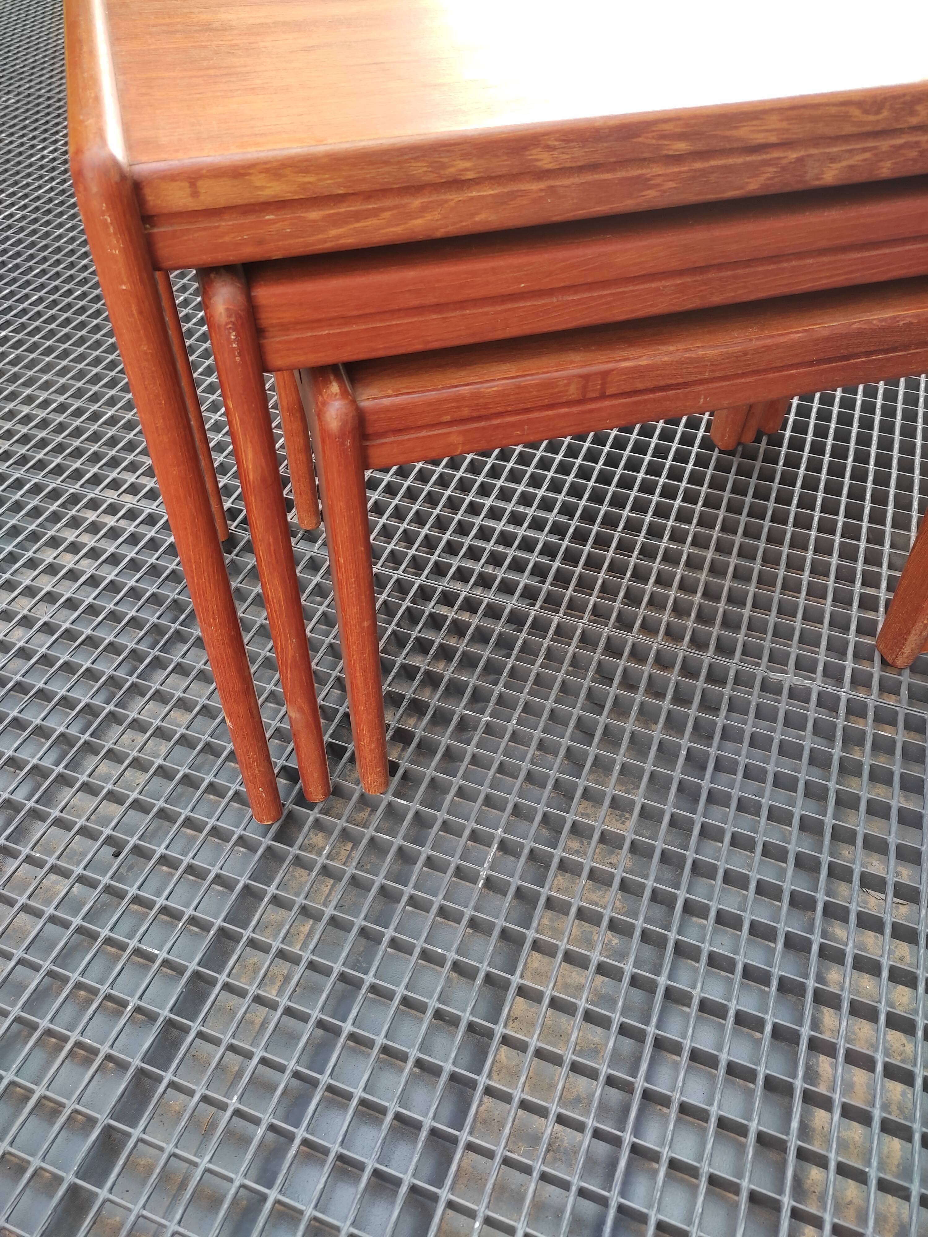 Scandinavian teak trundle tables