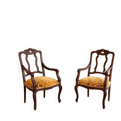 Paire de fauteuils anciens, France, vers 1900. Après restauration.