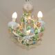 Romantic Vintage Italian Metal 3 Light Cage Chandelier Circa 1930s/40s
