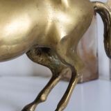 Vintage golden brass horse