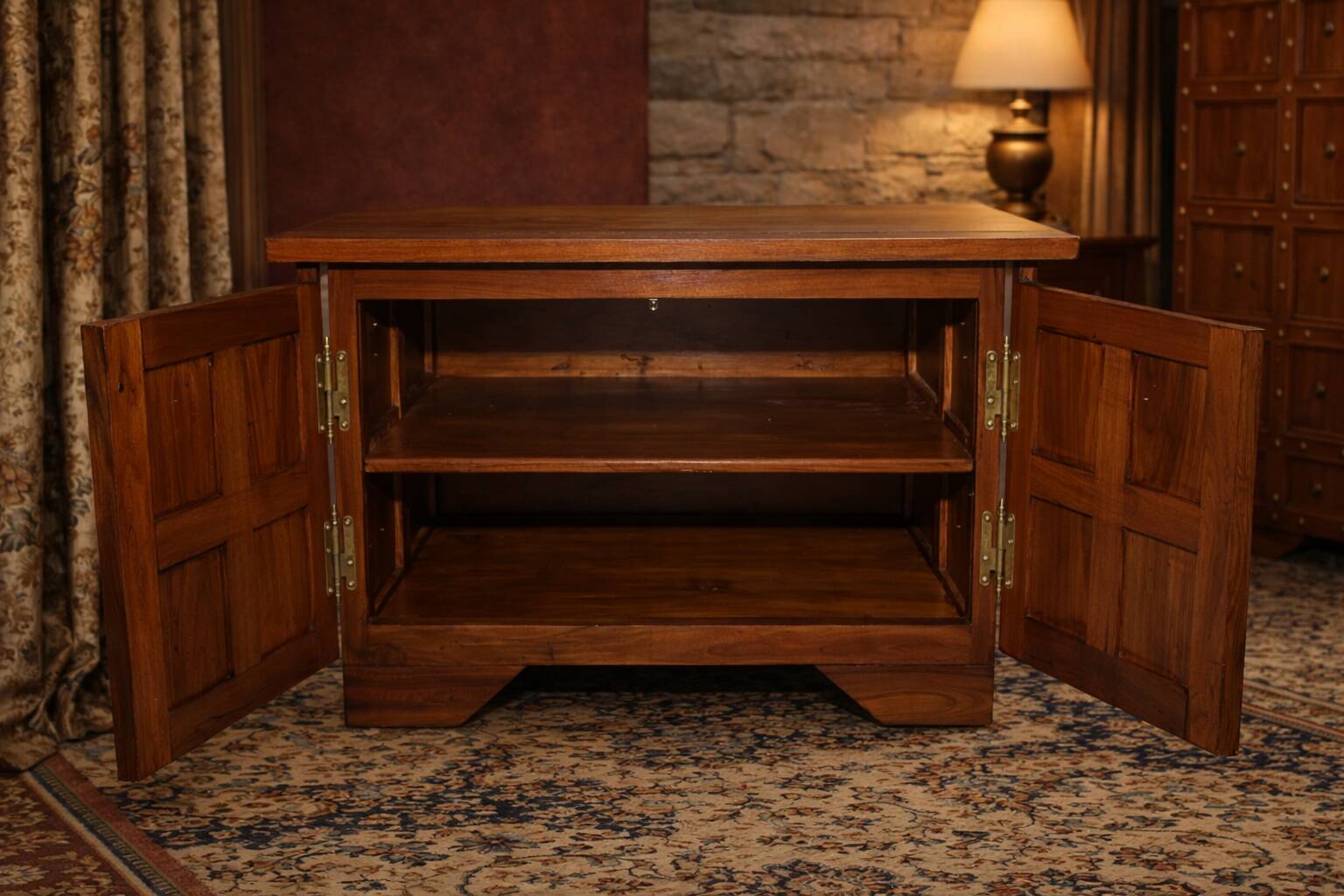 Traditional studded TV cabinet, inspired by heroic fantasy.