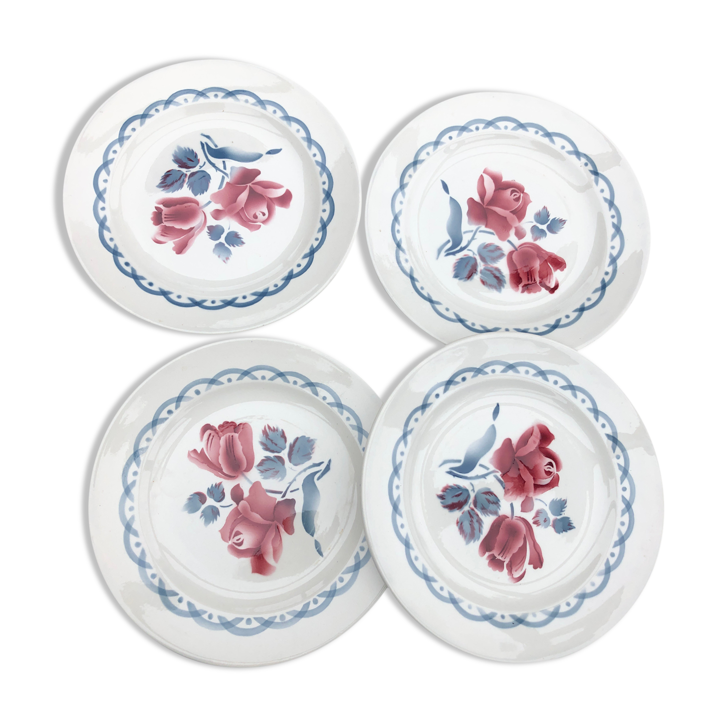 4 dessert plates digoin cannes