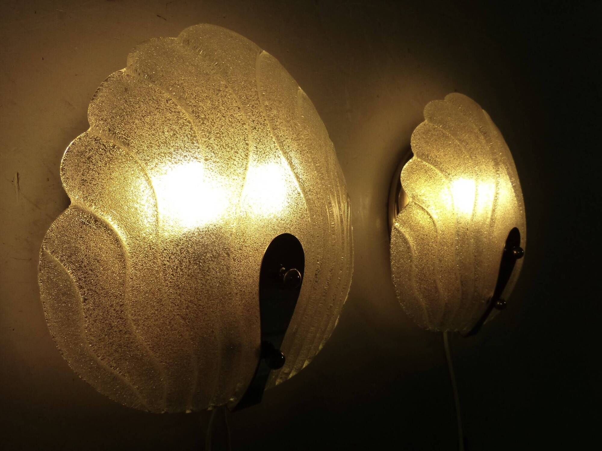Hillebrand glass wall lamps  1960’s