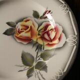 Round dish Digoin Sarreguemines Adèle pink green