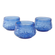 Set of 3 Vintage IVIMA Blue Glass Dessert Bowls, 1960s