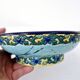 Old bowl on pedestal with raised edges art deco ceramic Longwy
