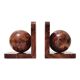 Art Deco bookends in polished solid burl wood