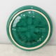 Plat vintage en céramique verte à décor d'épis de blé jaune Vallauris Lunetta-Diam.25cm