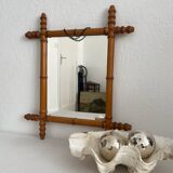 Miroir ancien en bois façon bambou