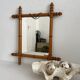 Antique bamboo-style wooden mirror