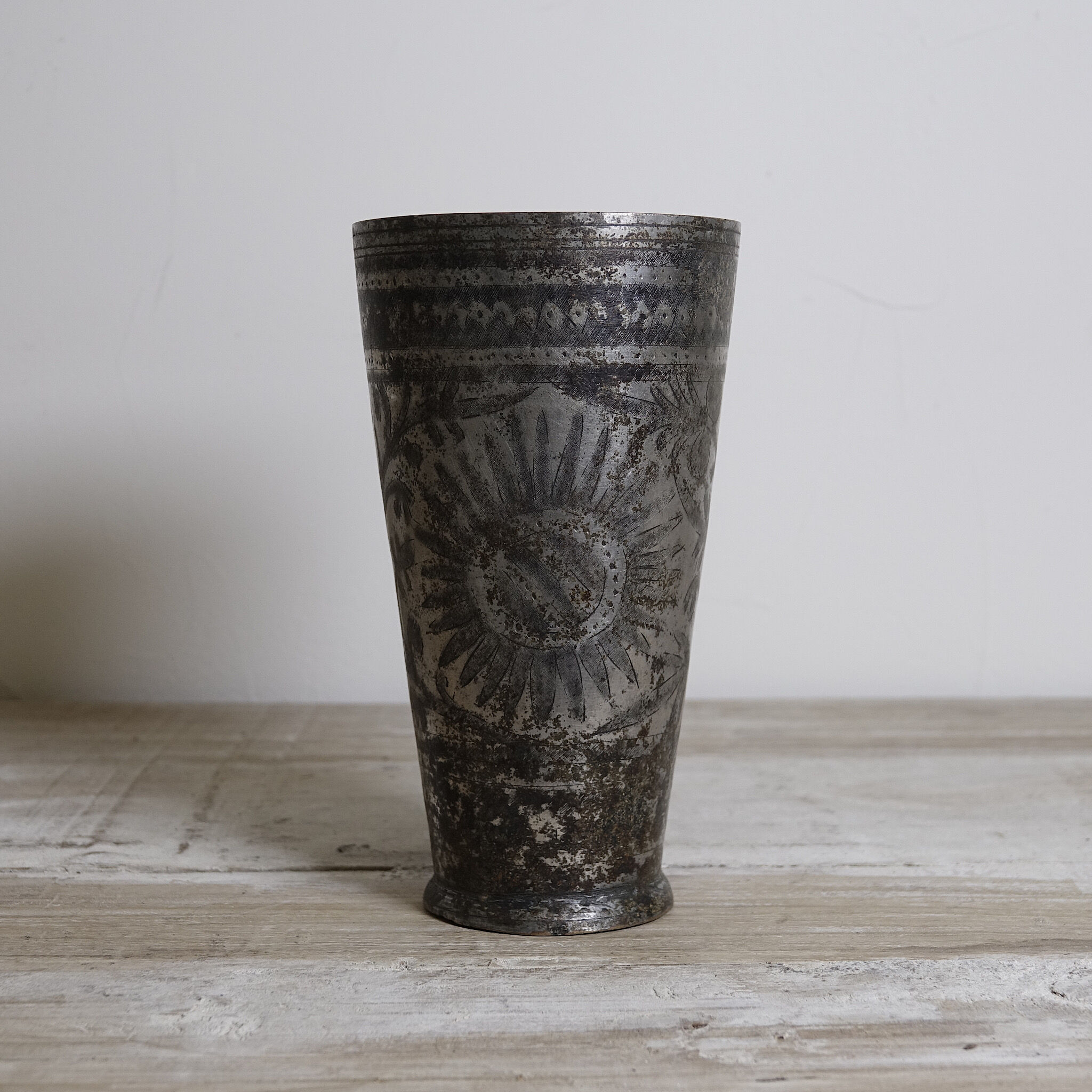 Antique brass lassi glass