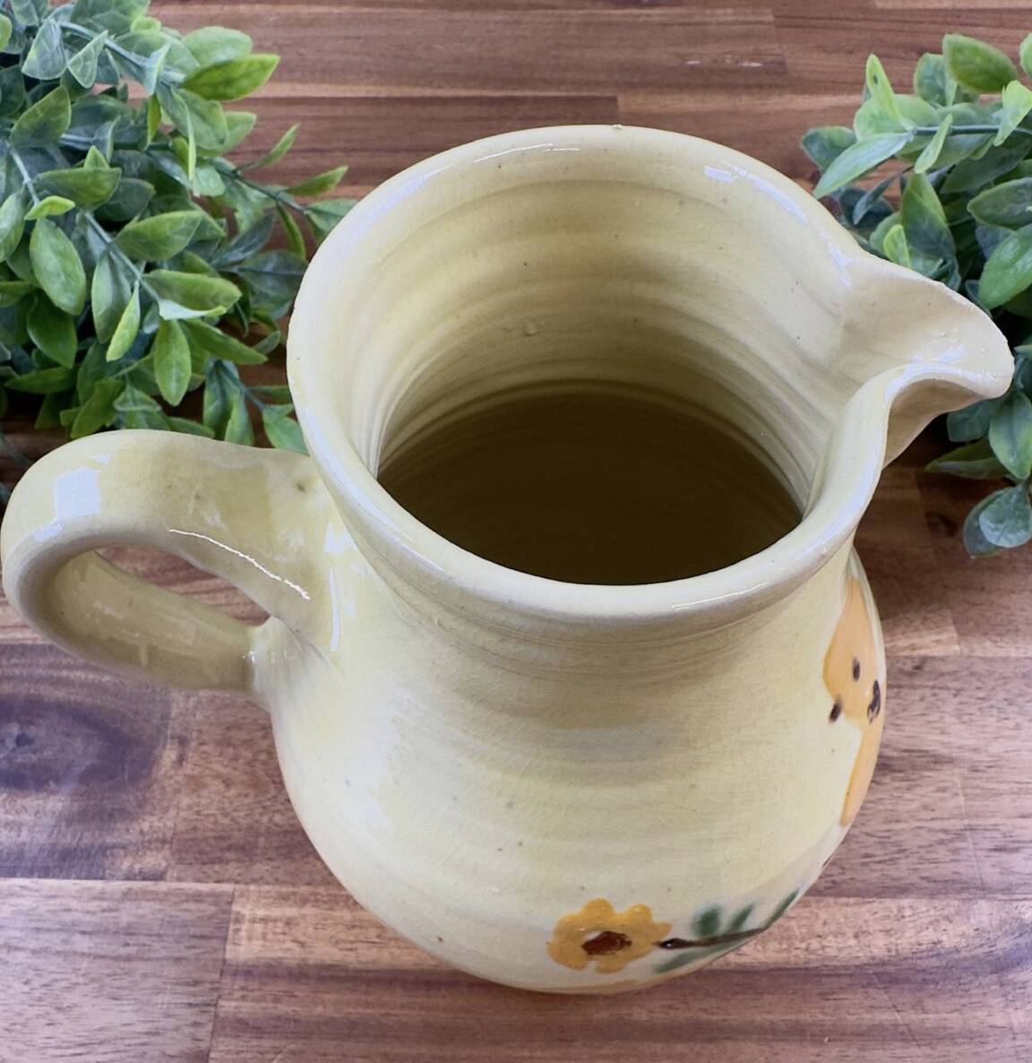 Earthenware pitcher from Savoy with bird decoration.