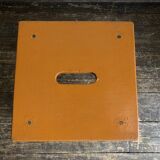 Tabouret de ferme art populaire peinture barn d'origine