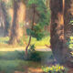 Lumière en Sous‑Bois, huile sur toile