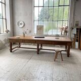 Solid walnut farmhouse castle table 1900 XXL