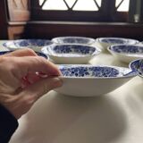 10 English blue/white soup plates