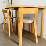 Table, 2 chairs and 1 stool Alvar Aalto
