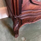 Carved walnut wardrobe – late 19th century Louis XV style