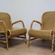 Paire de fauteuils vintage en osier et bambou, 1960