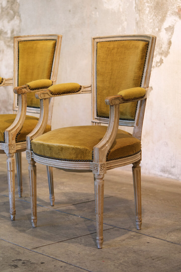 Series of four chairs Louis XVI 1940'