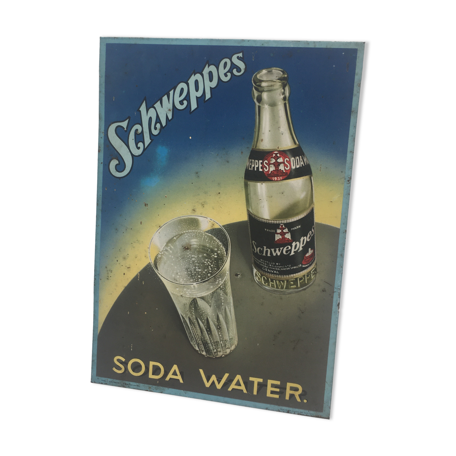 Schweppes metal advertising plate