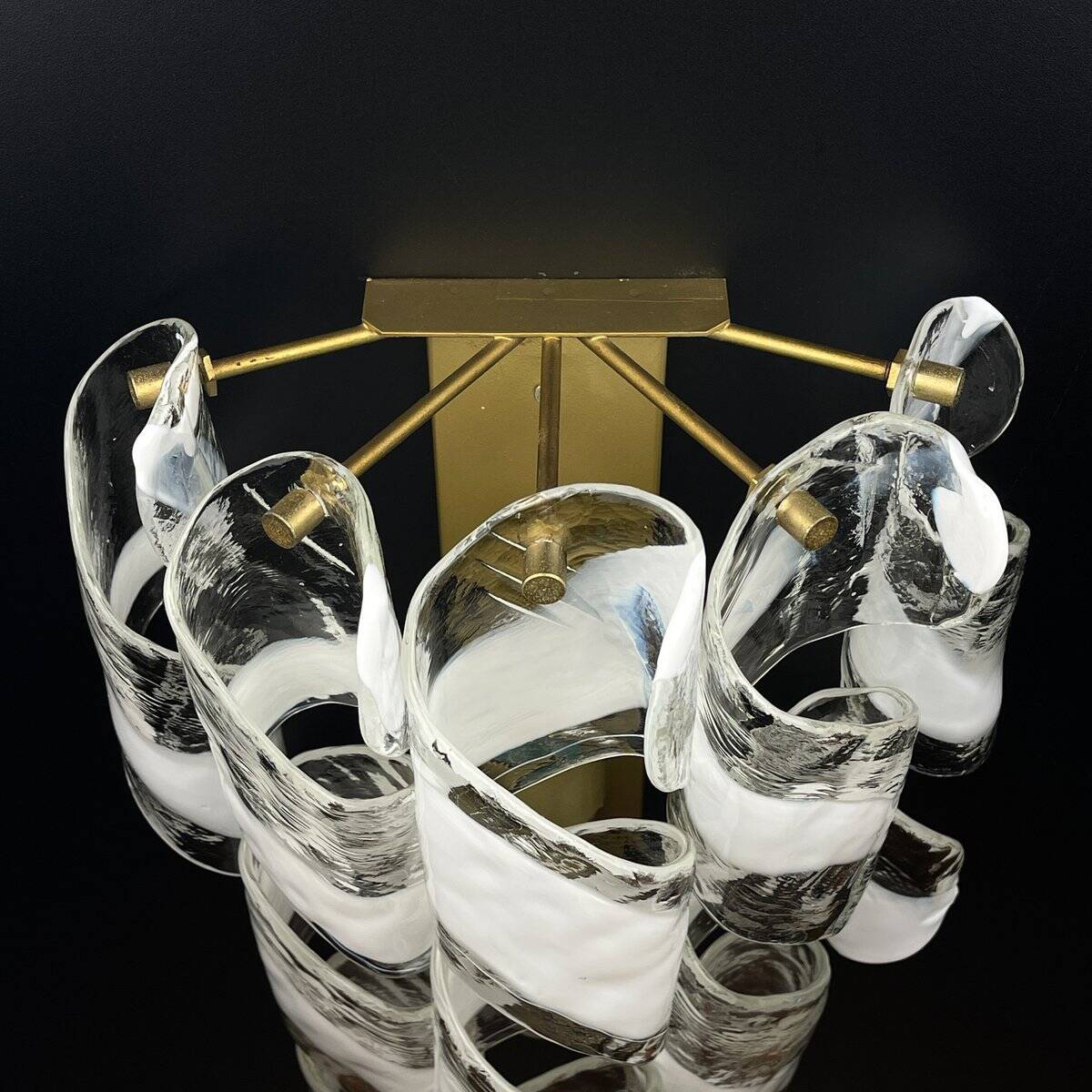 Vintage Murano Torciglioni wall lamp by Avmazzega, Italy, 1970s