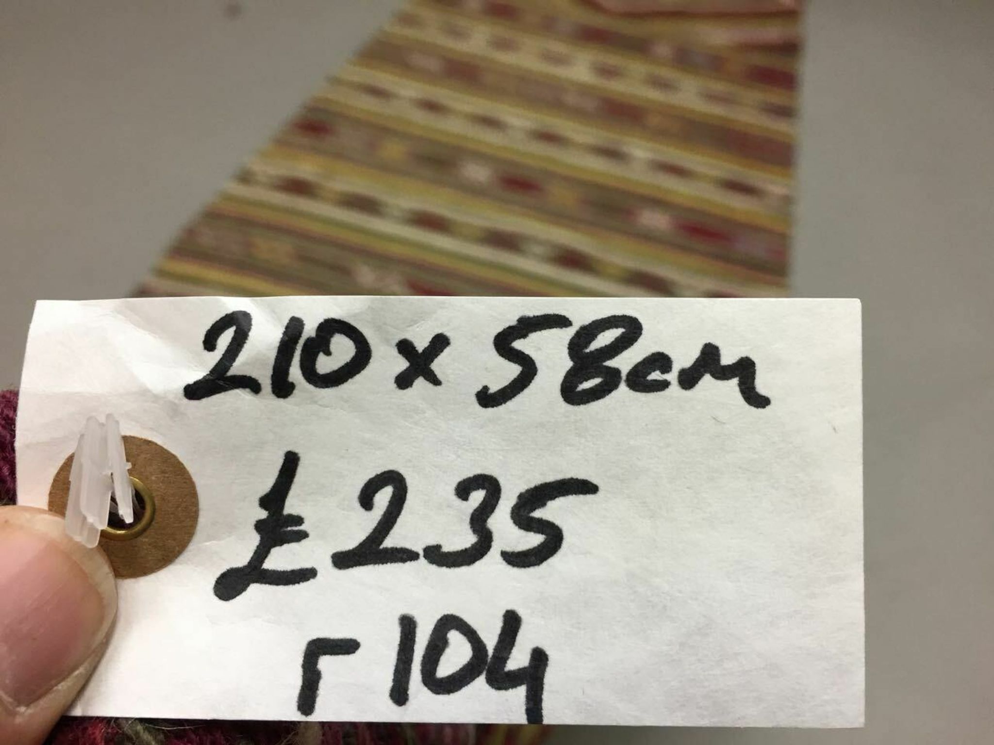 Turkish kilim runner 210x58 cm