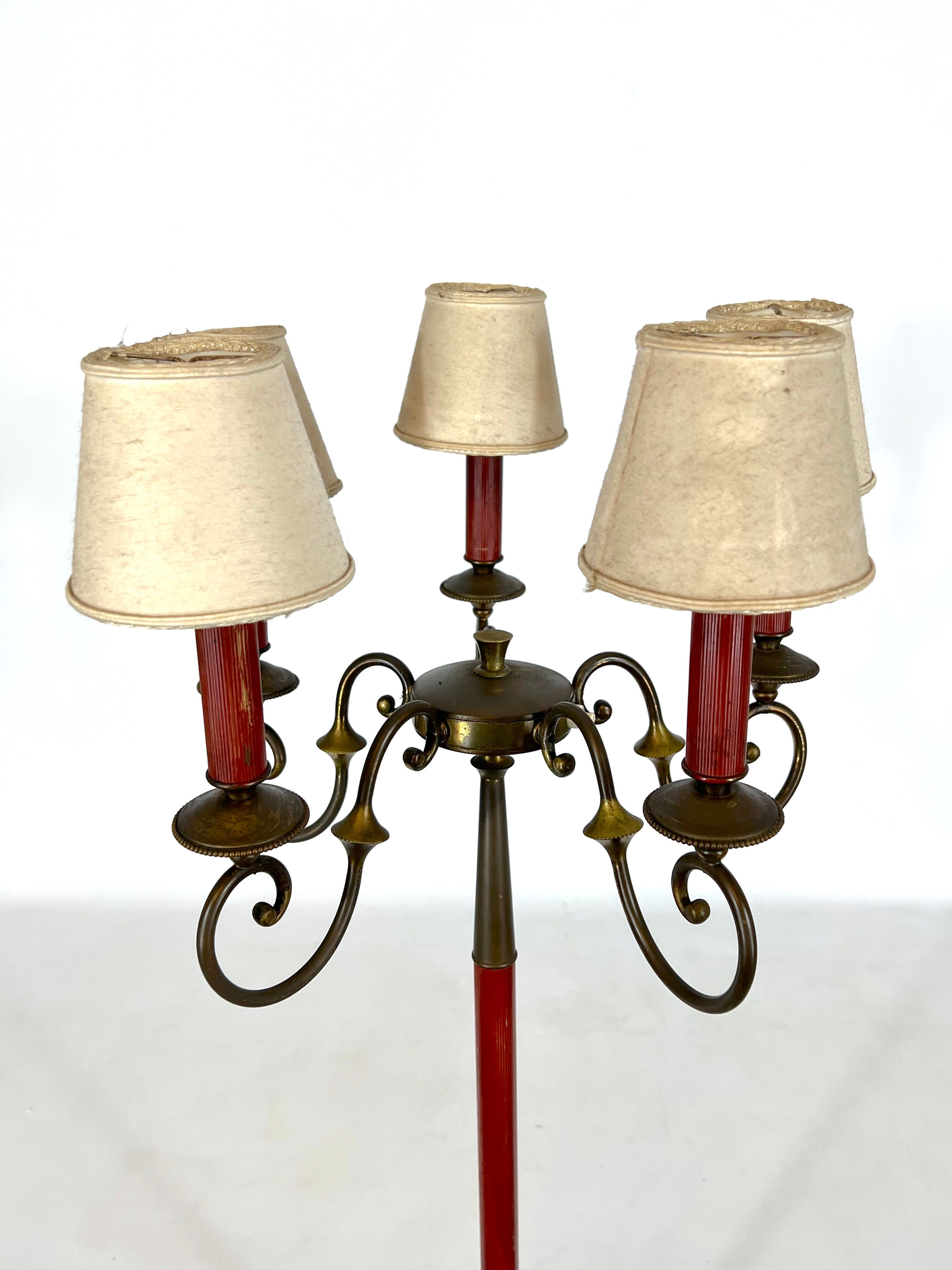 Arredoluce Monza, brass floor lamp from 50s