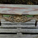 Brass and green marble coffee table