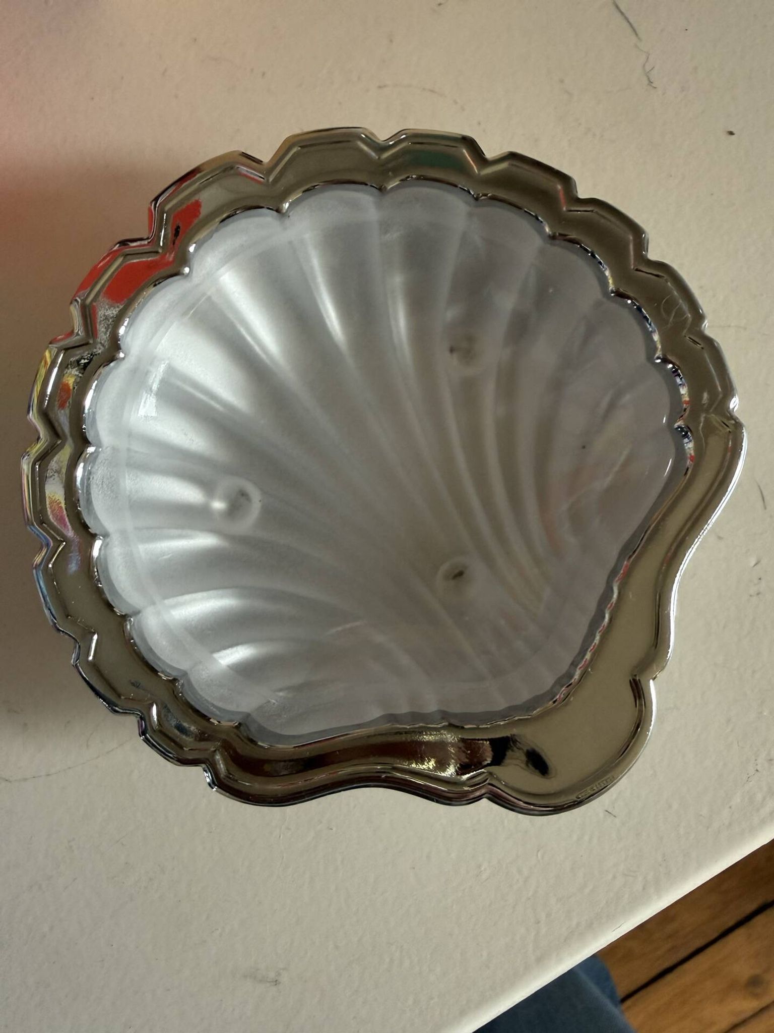 Vintage shell butter dish Made in France – moulded glass